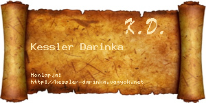 Kessler Darinka névjegykártya